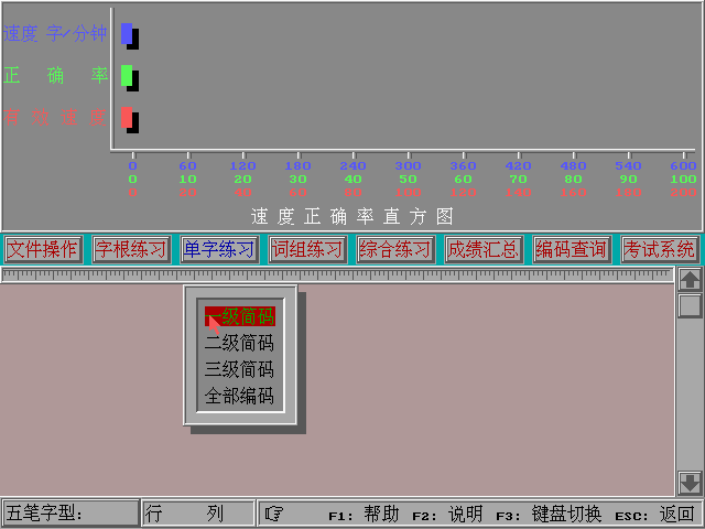 五笔打字练习－简码练习