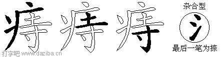 痔的五笔拆分图,痔的五笔字根表