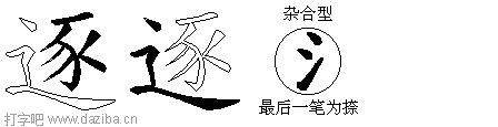 逐的五笔拆分图,逐的五笔字根表