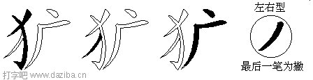 犷的五笔拆分图,犷的五笔字根表