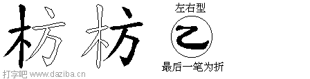 枋的五笔拆分图,枋的五笔字根表