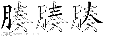 腠的五笔拆分图,腠的五笔字根表
