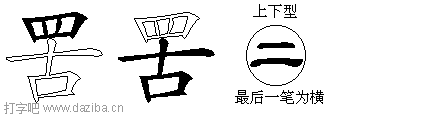 罟的五笔拆分图,罟的五笔字根表