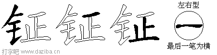 钲的五笔拆分图,钲的五笔字根表