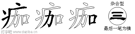 痂的五笔拆分图,痂的五笔字根表