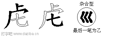 虍的五笔拆分图,虍的五笔字根表